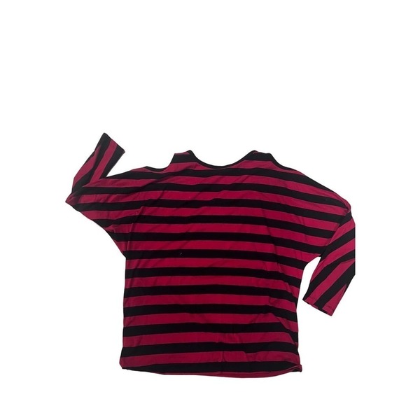 New 7 Seven stripped Women’s top Cold shoulder sz M - Picture 2 of 6
